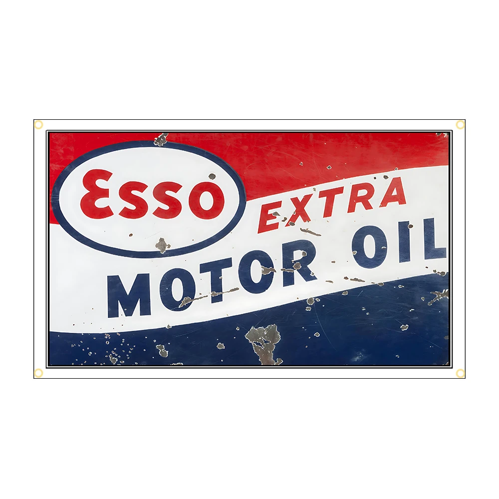 Vintage Essos Motor Oil Polyester Flag - Indoor/Outdoor Decorative Banner