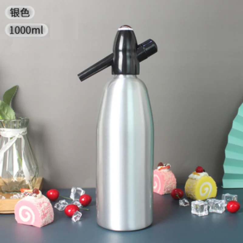 1L Aluminum Professional Soda Water bubble Siphon Sparkle Maker Accessories Bar Kitchen Dispenser cocktail Processing Gun Tools