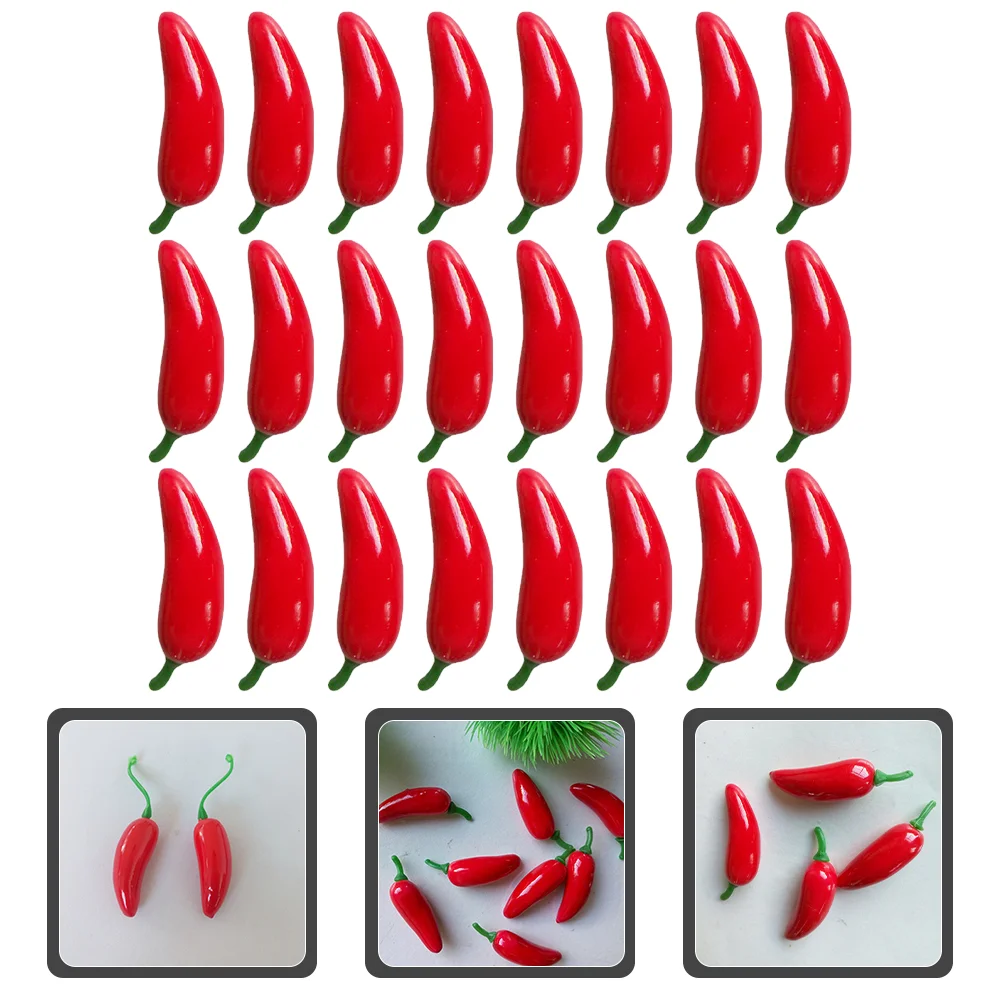 100 Pcs Schiume Di Pepe Artificiale Verdura Rossa Mini Peperoncino Finto Decorazione Simulata Calda