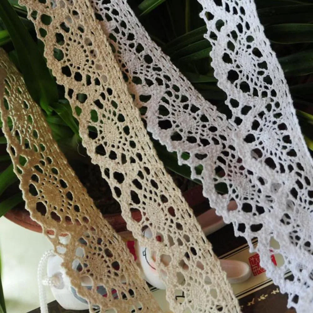 Cotton lace ribbon DIY Handmade Wedding Party Craft Gift Packing Patchwork Crocheted (5/10/20 meters/lot)