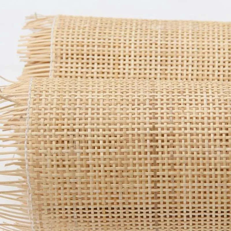 

15 Meters 40cm Width Grid Natural Indonesian Rattan Roll Handmade Weaving Cane Webbing Wicker Material For Home Furniture Decor