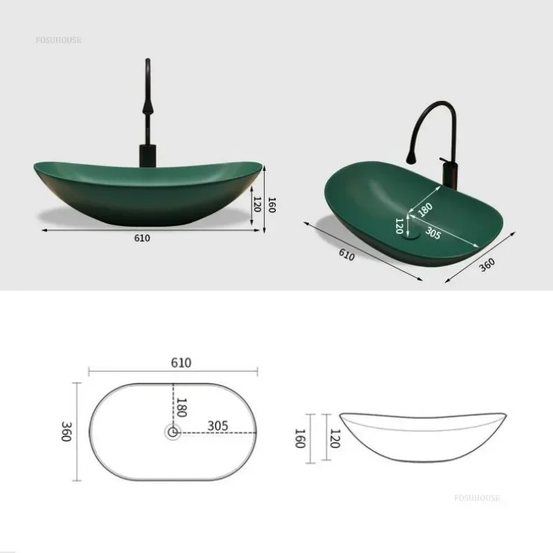 Nordic Bathroom Sink Luxury Bathroom Ceramic Gold Above Counter Basin Modern Home Balcony Wash Basin Sinks Set k