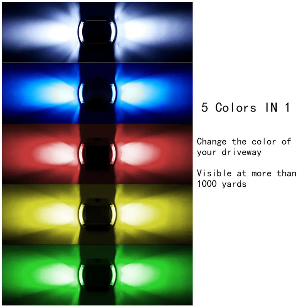 Outdoor Lighting IP68 Waterproof Solar Powered 6LED Road Stud Light Aluminum Road Reflective Light Highway Ground Warning Light 5