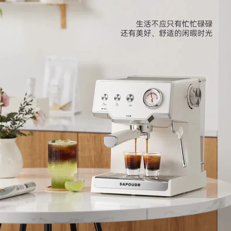 Coffee machine household small fully automatic semi-automatic retro Italian style office all-in-one machine 6