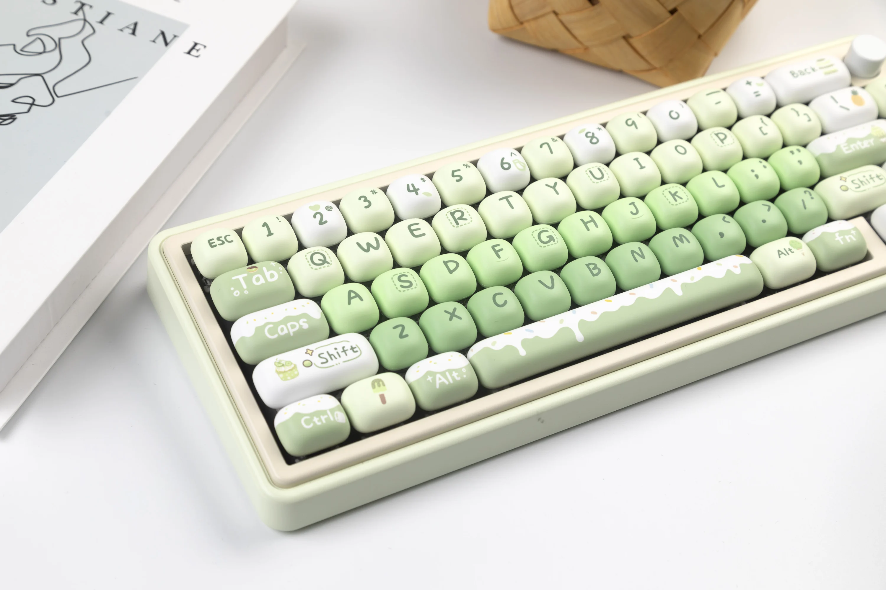 Kawaii Matcha Ice Cream Mog Profile Keycaps (138 Keys)
