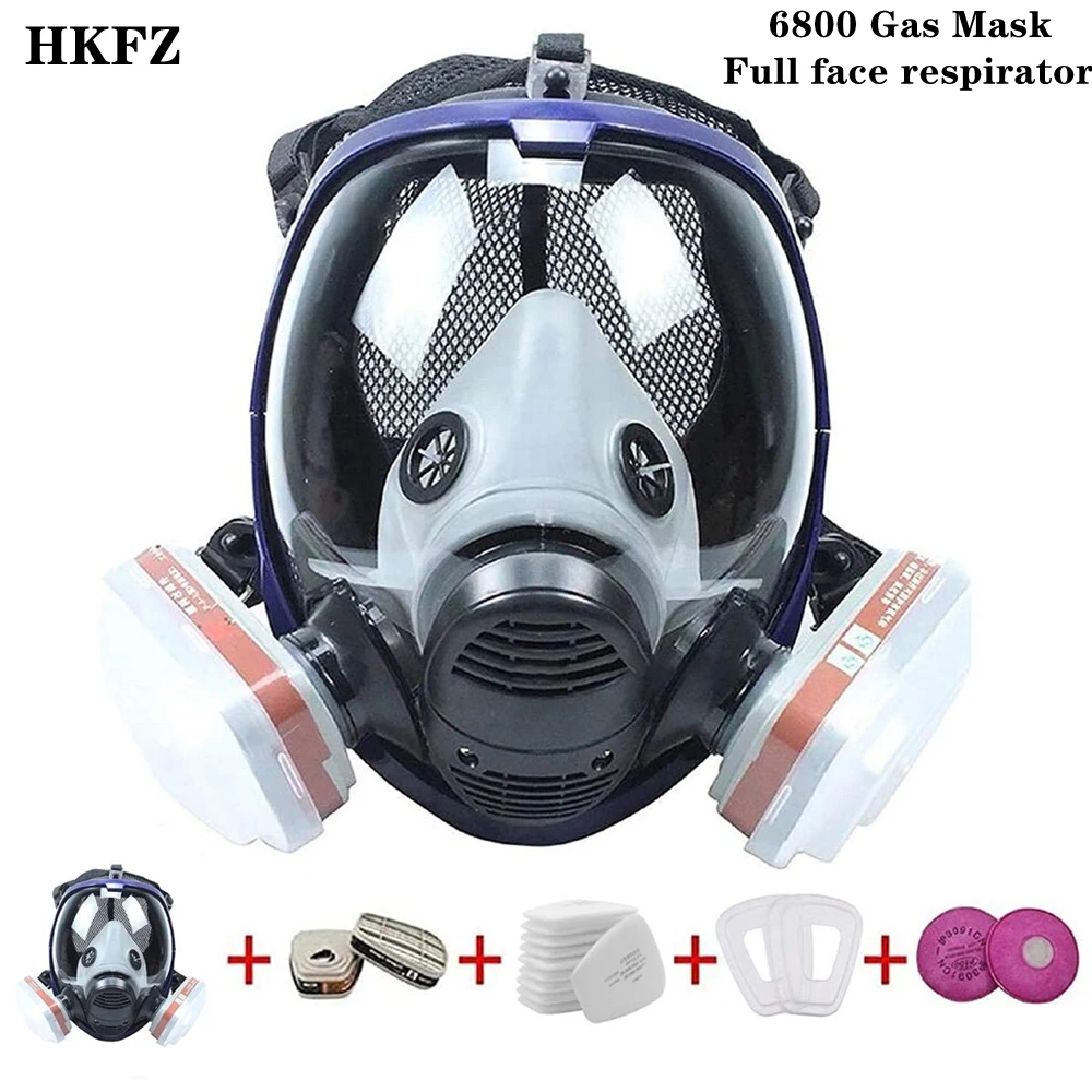 

Chemical Mask 6800 Gas Mask Dustproof Respirator Paint Pesticide Spray Silicone Full Face Filters for Laboratory Welding