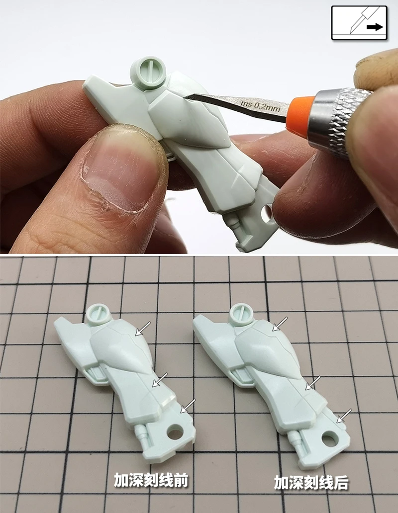 Mecha military model Metal Line Cutter Push Knife Detail modification Precision marking tool Model Tools