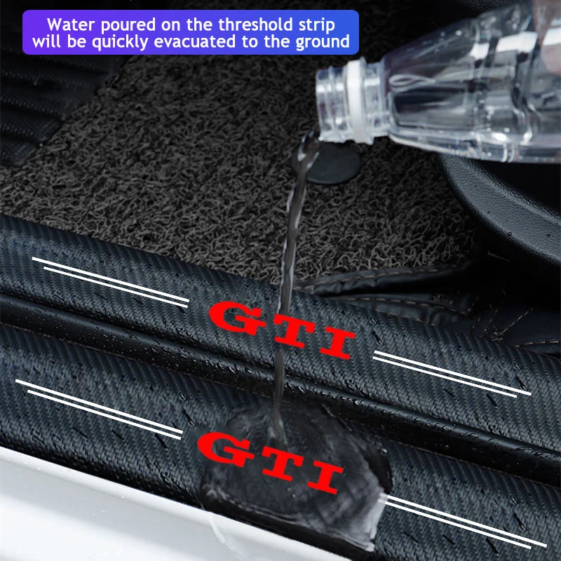 VW GTI 폴로 골프 파사트 시로코 티구안 제타 T-ROC 투아렉 자동차 문짝 스티커, 스크래치 방지 데칼 액세서리, 5 개