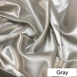 Luxurious Silky Satin Patchwork Fabric Bundle for Quilting, Wedding Decor, and DIY Crafts (Gray)