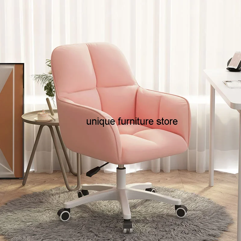 Floor Female Anchor Live Rotatable Chair Pink Lift Office Chair Bedroom Makeup Chair Sponge Cushion Small Computer Furniture