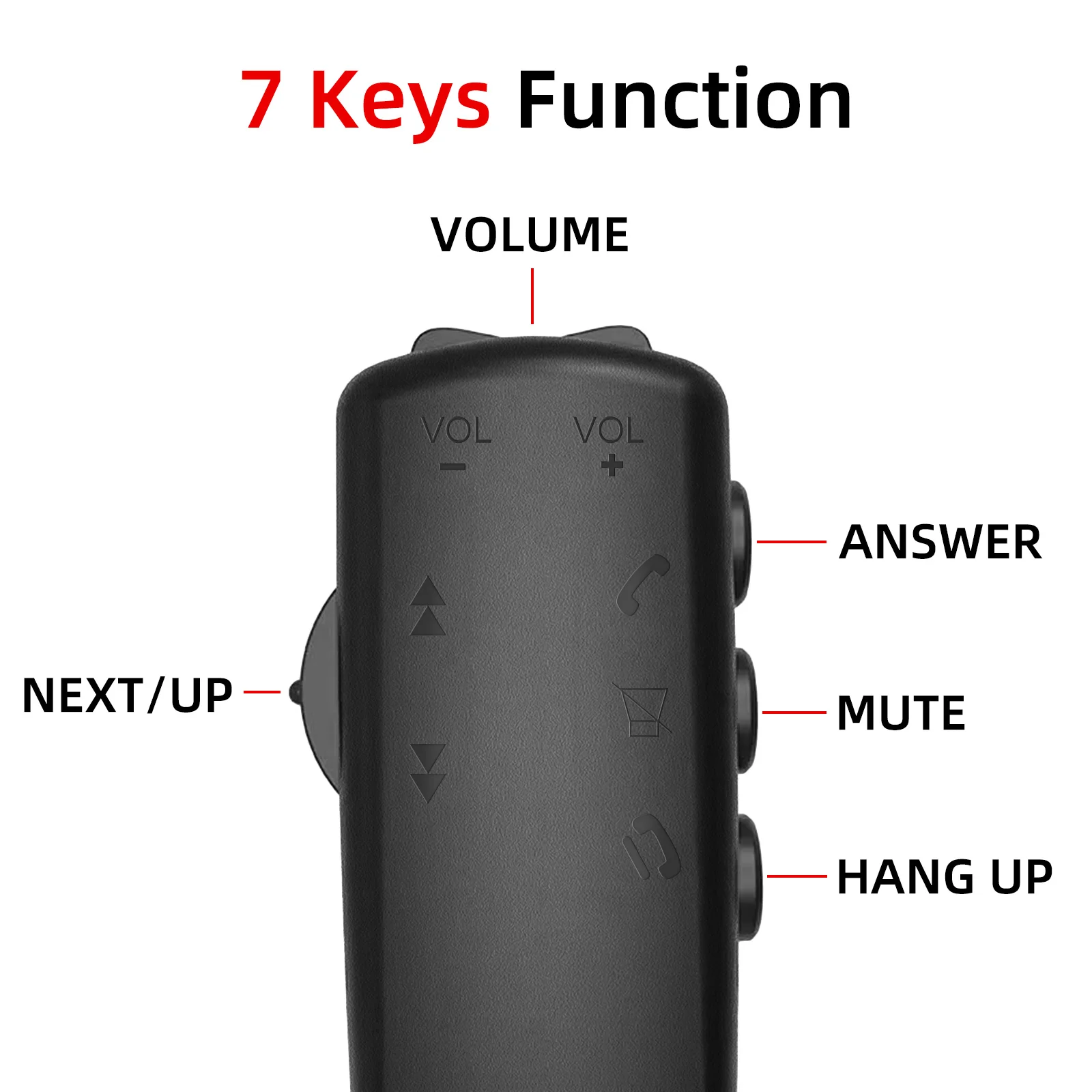 Steering Wheel Remote Control Universal Car Steering Wheel Buttons Multi-functional Remote Controller Car Audio GPS Navigation DVD Android Wired Control 7-Key