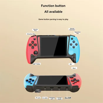 Pratica console per videogiochi portatile 500 in 1 da 3,5 pollici Retro Arcade Nostalgia d'infanzia Console di gioco per bambini Bambini Rosso Blu