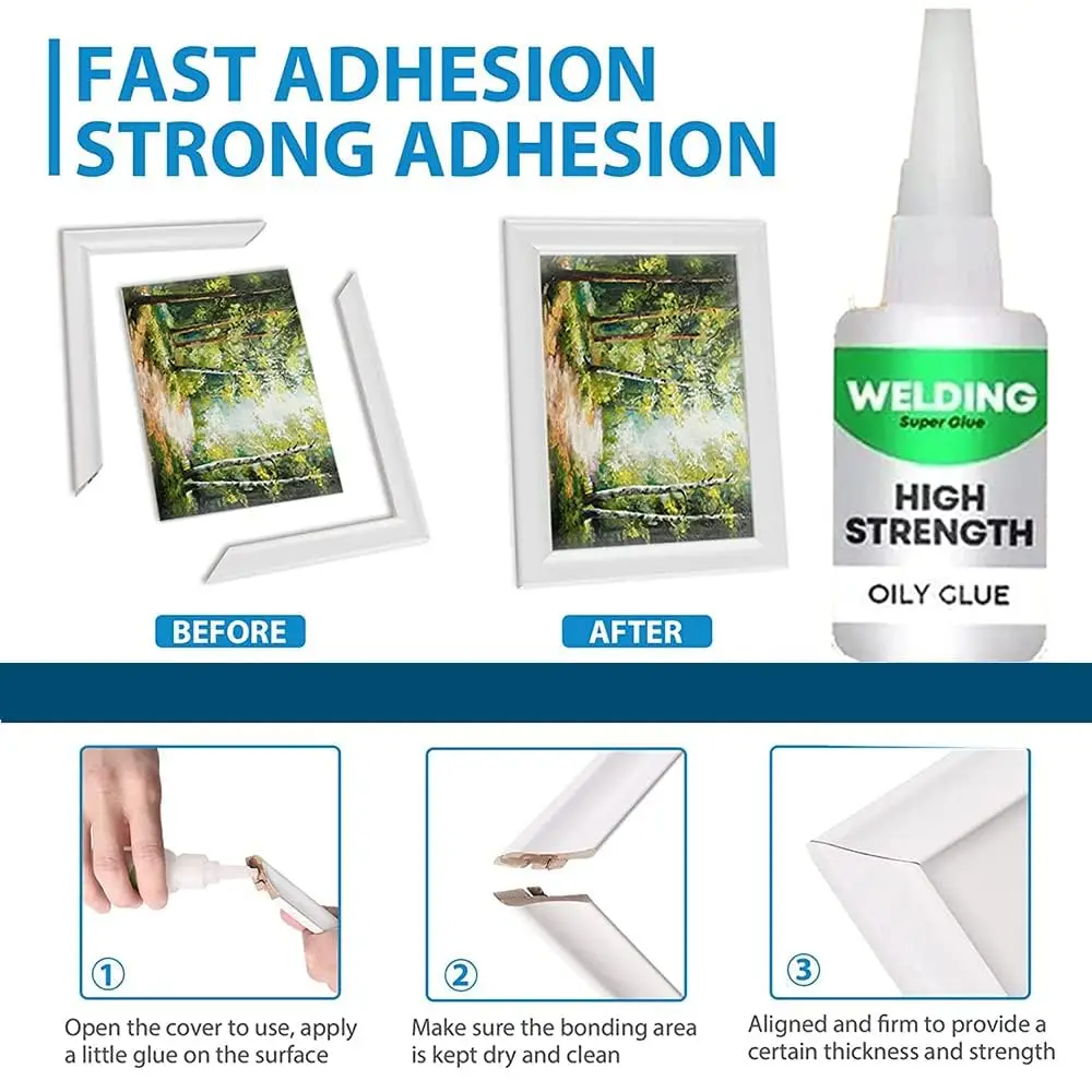Super Glue Welding High Strength Oily Universal Mighty Instant Glue for Resin Ceramic Metal Glass