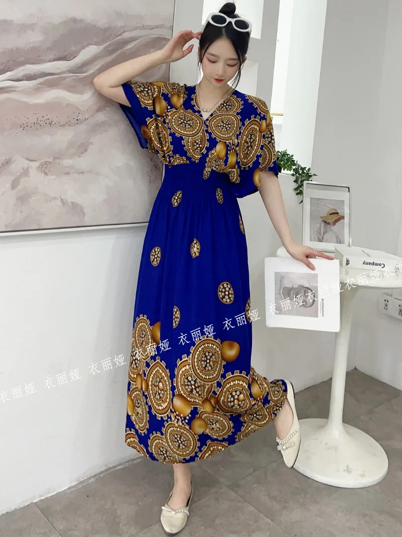 THHONE Boho Floral V-neck Long Maxi Dress for Women 2023