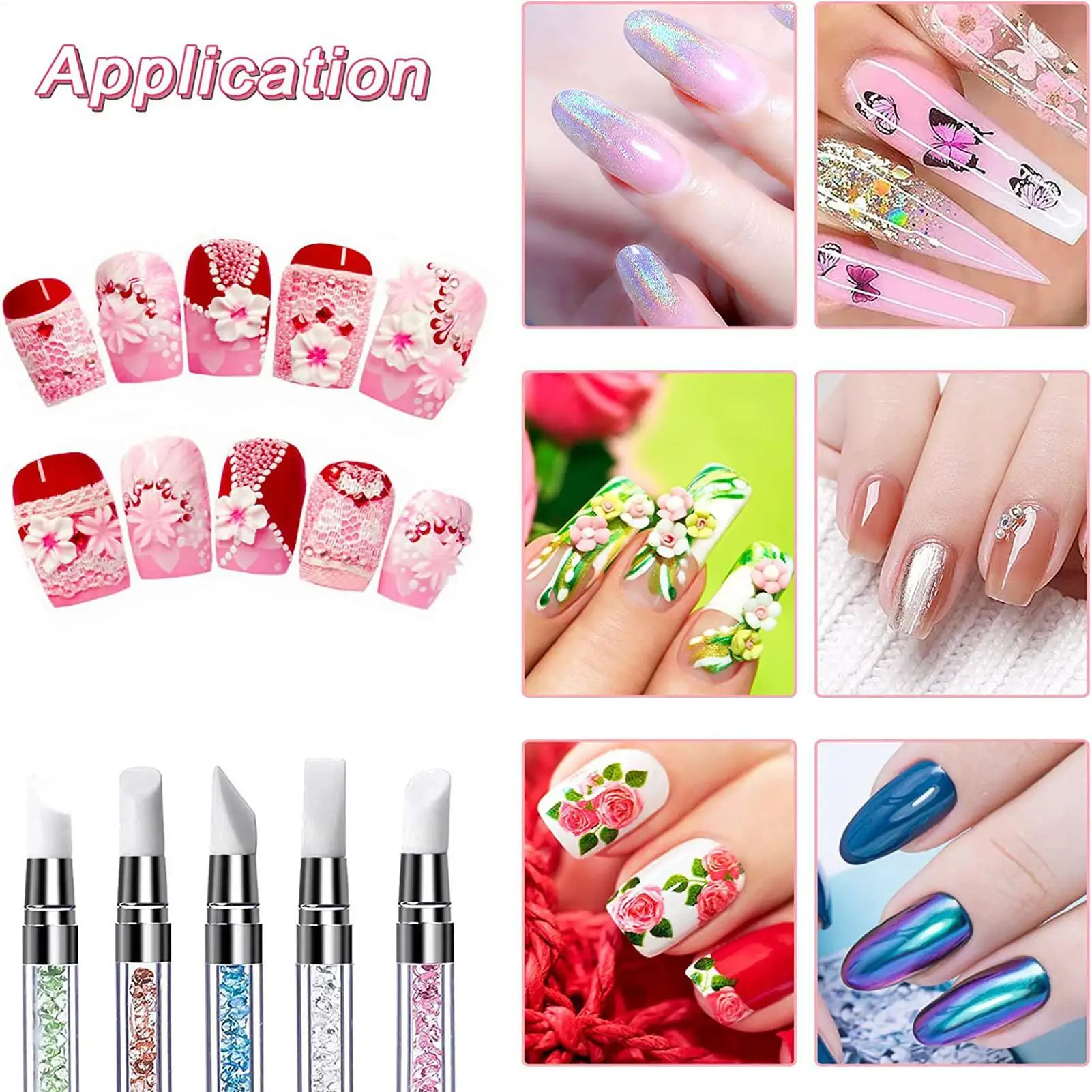 1PCS Nail Arts Brush Nail Tools For Nail Arts Duals Tipped Nail Pen Brushes Set Rhinestone Nail Polish Carving Pen Nail Brushes