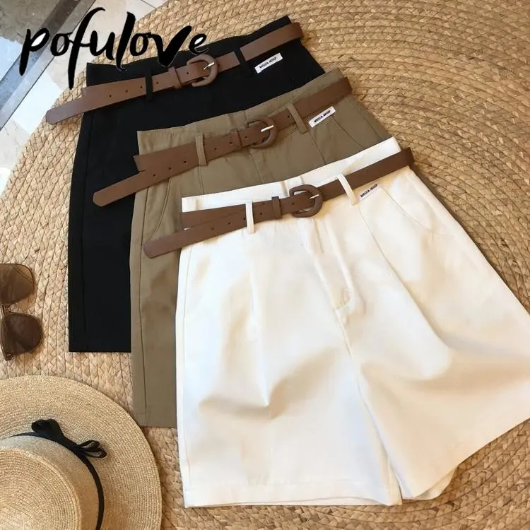 

Shorts Women Loose Korean Workwear Fifth Pants Suit Wide Leg Pants High Waist Casual Pants Summer Y2k Cargo Shorts Dropshipping