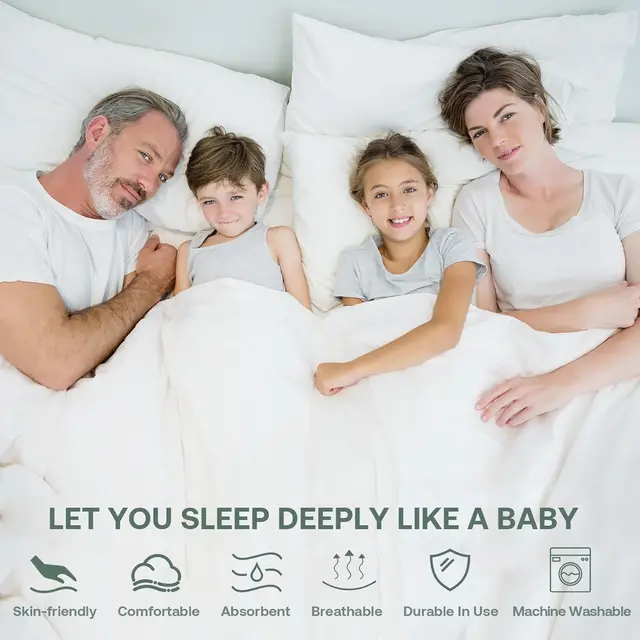 Drap-housse de protection de matelas lisse, housse de matelas anti-acariens et lavable 5