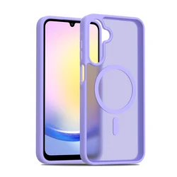 MagSafe - Compatible Silky Smooth Touch Shockproof Wireless Charging Case - TPU/PC Material for Galaxy A25 5G (Purple)