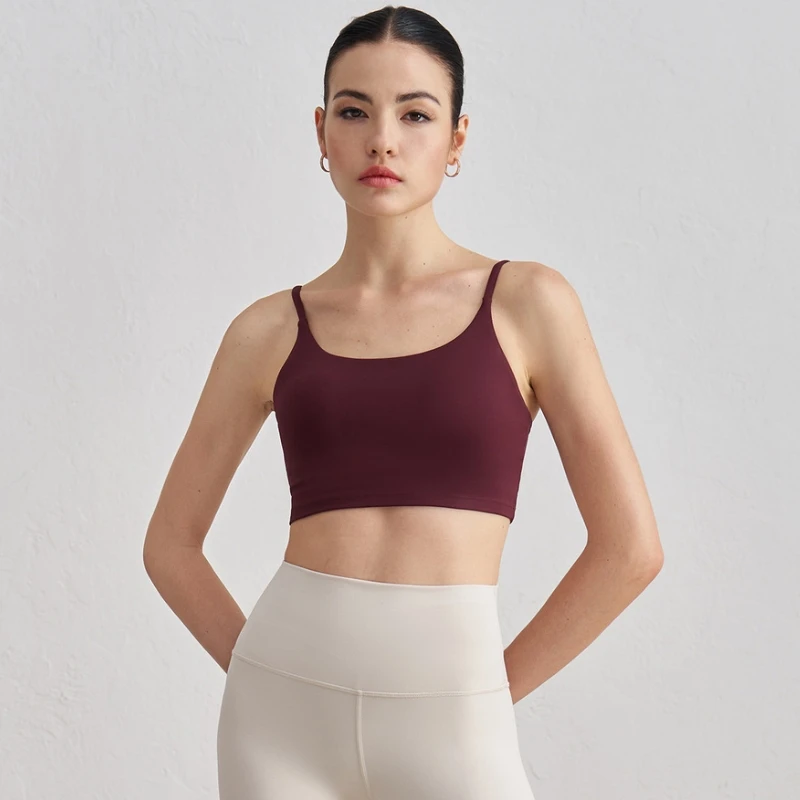 Backless Sports Bra Gym Workout Top Thin Strap Yoga Vest Women High Support Fitness Bralette Push Up Running Padded Underwear 3