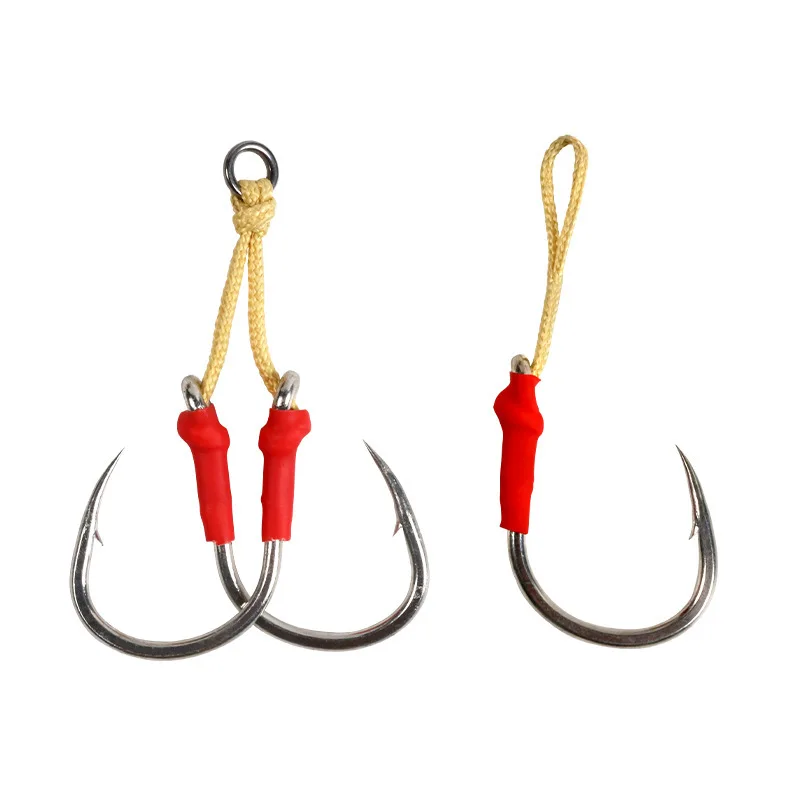 

50pcs Slow Jigging Hooks 2/0 3/0 5/0 7/0 9/0 11/0 High Carbon Steel Single Double Fishhooks Sea Fishing Hooks Pesca Accessories