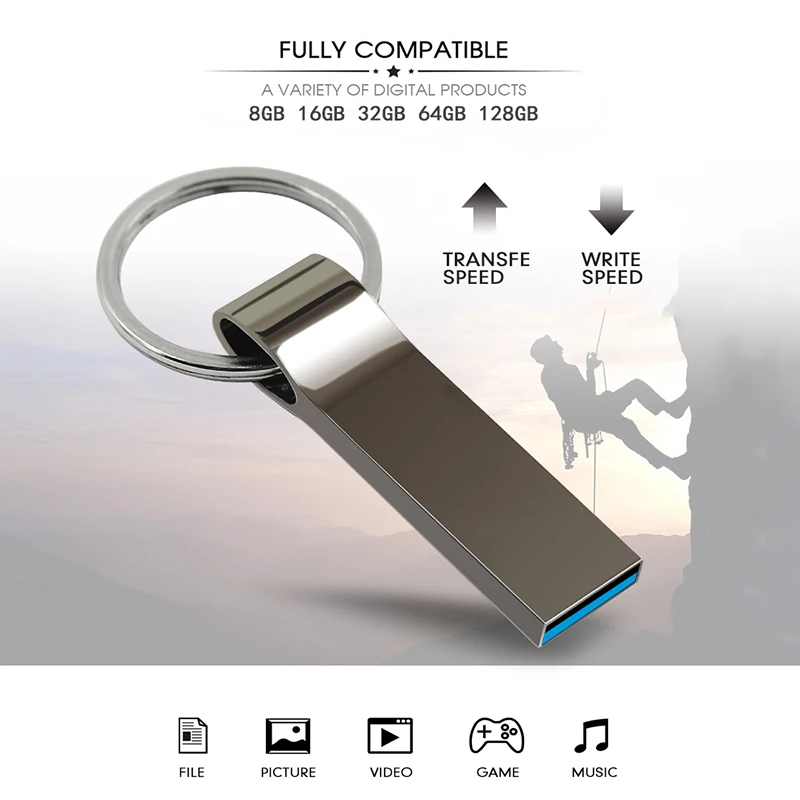 Usb flash drive 3.0 32gb 16gb 8gb pen drive High-speed 64gb memory stick 128GB 3.0 Pendrive 256gb usb stick 512gb external disk usb 2 0 metal flash drive 16gb 32gb 64gb 128gb usb flash drive 512gb memory sticks pendrive 256gb waterproof high speed