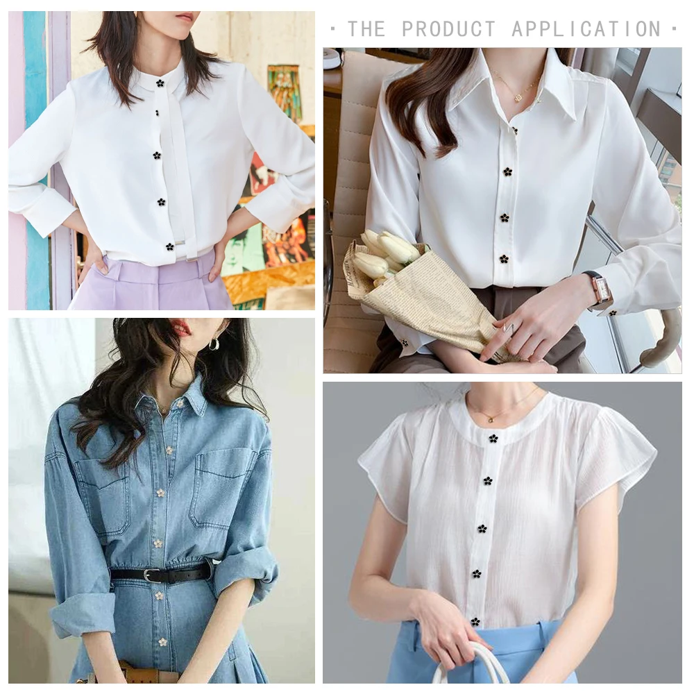 30개/세트 꽃무늬 미니 버튼 11mm 귀여운 플라스틱 버튼 셔츠, 재킷 및 아동복 장 바느질에 적합