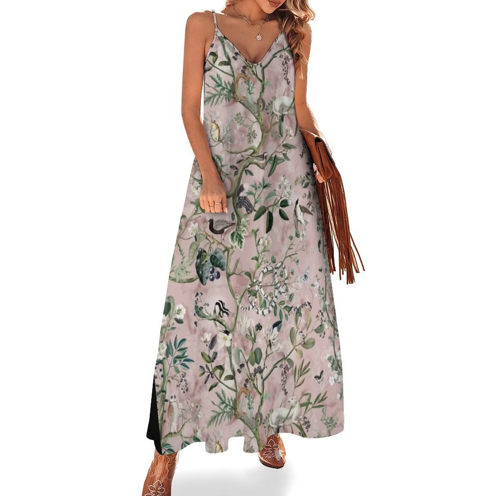

Wild Future pink Sleeveless Dress evening dresses ladies elegant dresses plus sizes prom dress