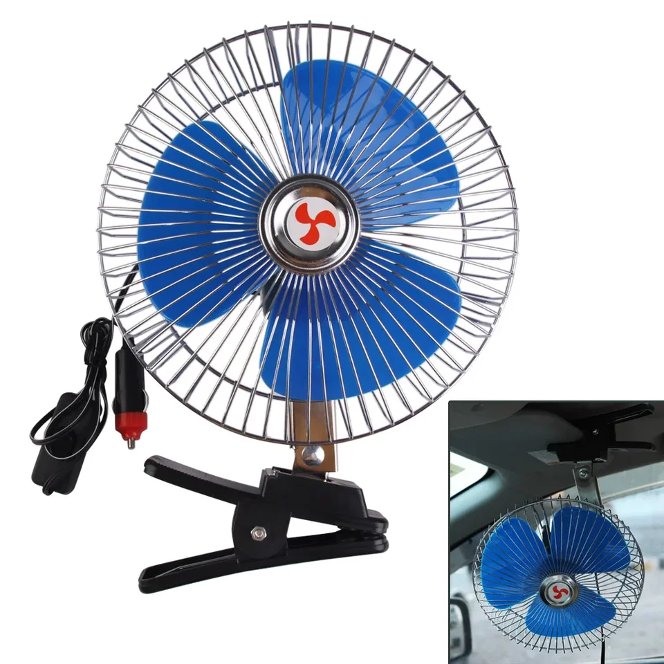 Ventilateur De Voiture 12V Métal 8 Pouces – 2 Vitesses, Silencieux, Pour Camion, Camping-car, Bateau, économie D’énergie