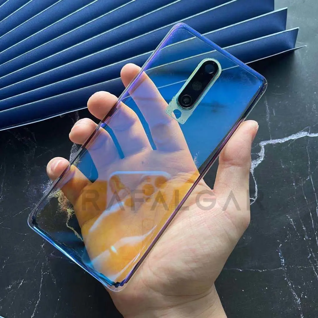 Oneplus 8 Pro 8T 배터리 커버 용 Trafalgar 투명 유리 후면 유리 패널 후면 하우징 케이스 (카메라 렌즈 교체 + 스티커 포함)