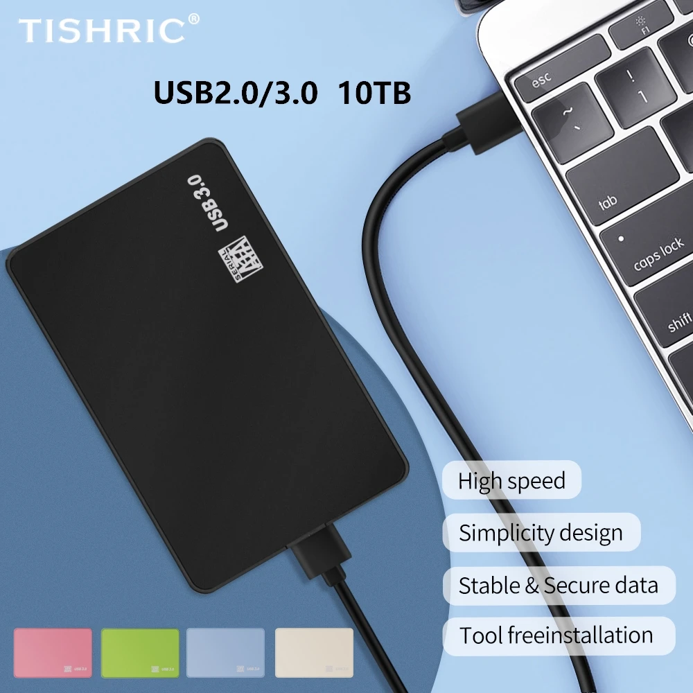TISHRIC Hdd Case External Hard Drive HD Case USB 3.0/2.0 Hard Disk Enclosure Box Optibay SSD HD 2.5inch SATA To USB Adapter 10TB external hard drive case ssd enclosure hard drive adapter ssd adapter external hard drive box hard disk case hard drive enclosure hdd case enclosure