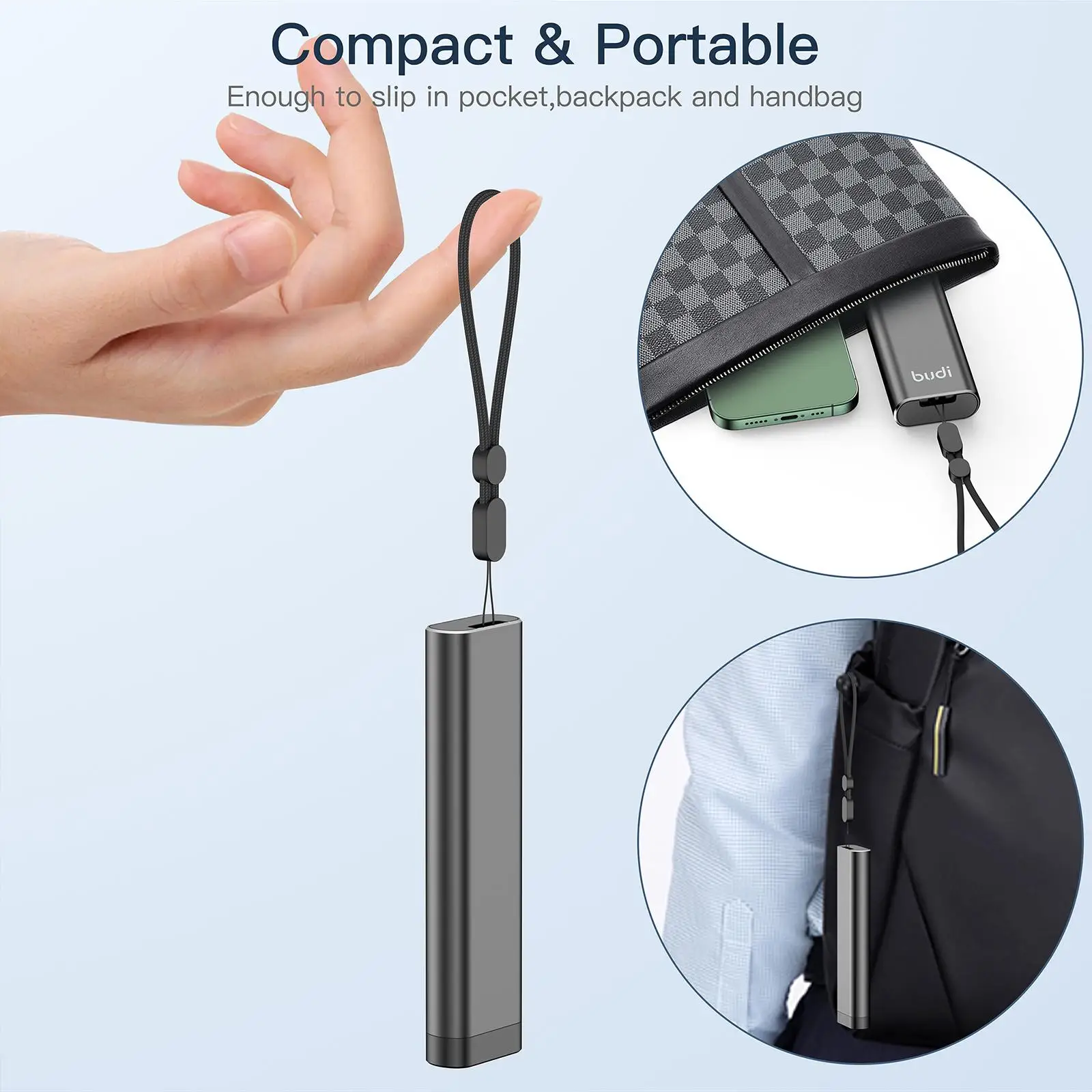 BUDI Smart Adapter U Disk Reader SD Card Reader for iPhone 14 13 12 S22 S21 Laptop Expansion