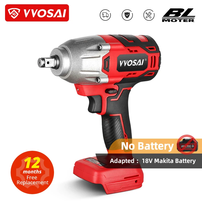 VVOSAIMTSeries600NmBrushlessCordlessImpactWrench20VSocketLiionBatterySocket