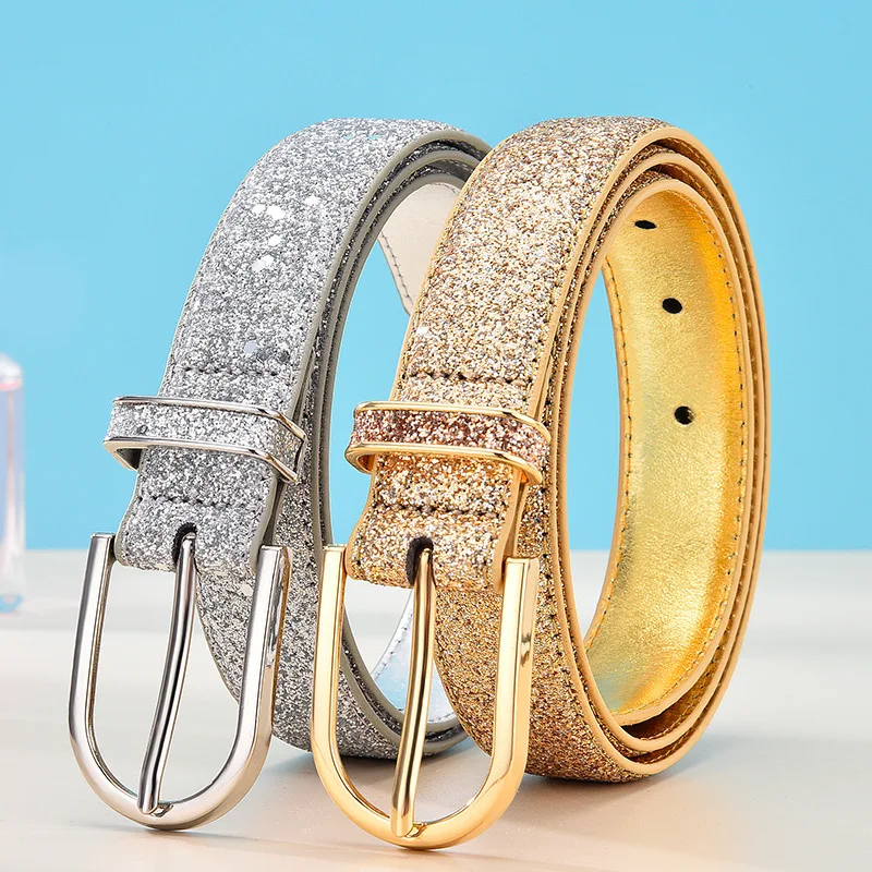 Fashion Needle Buckle Belts for Women Versatile Luxury Gold Faux Leather Waist Belt Sweet Girl Trend Clothing Accessories Gifts