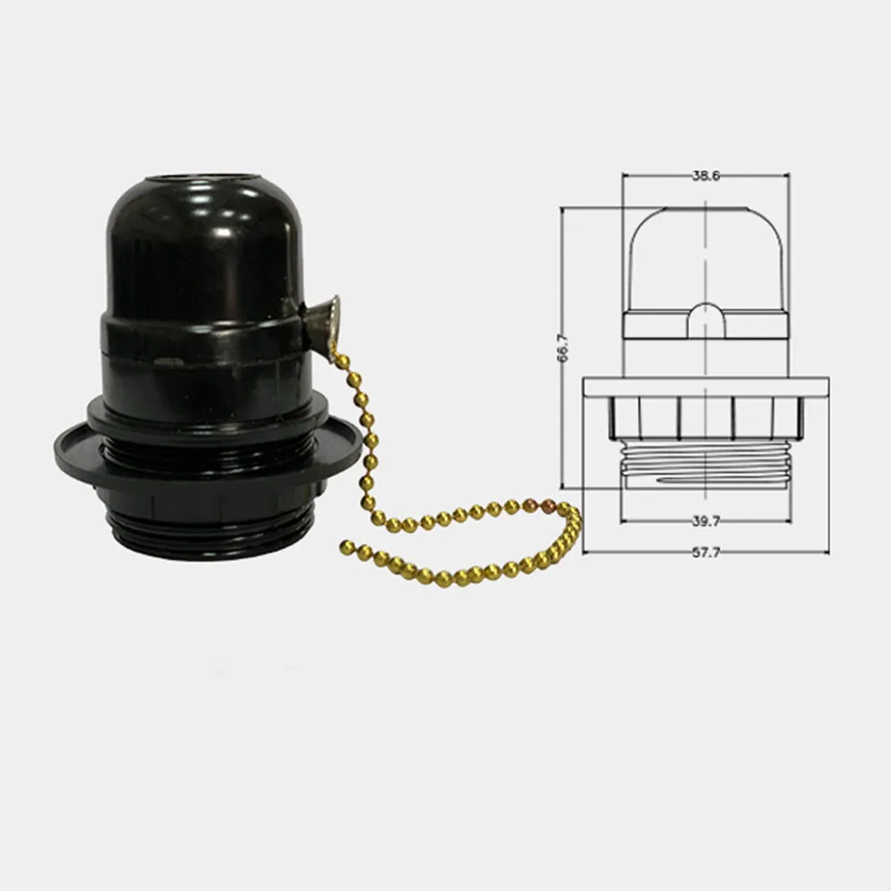 E27 Bakelite Self-locking Light Body with Zipper Switch Lamp Base E27 Full Tooth Lamp holder with Push Button 1pcs bakelite lamp holder