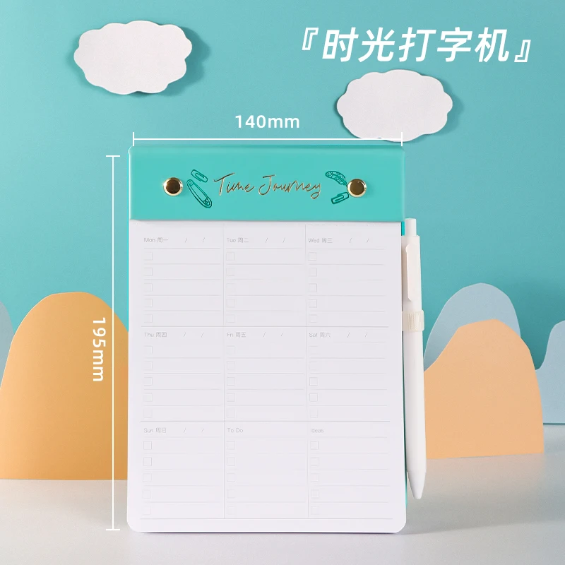 A5 Board clip note book to do list dailyplan schedule this can be torn and replaceable core note this week plan grid note paper self discipline check list replaceable paper cards weekly daily planner plastic message board memo pad stationery school office