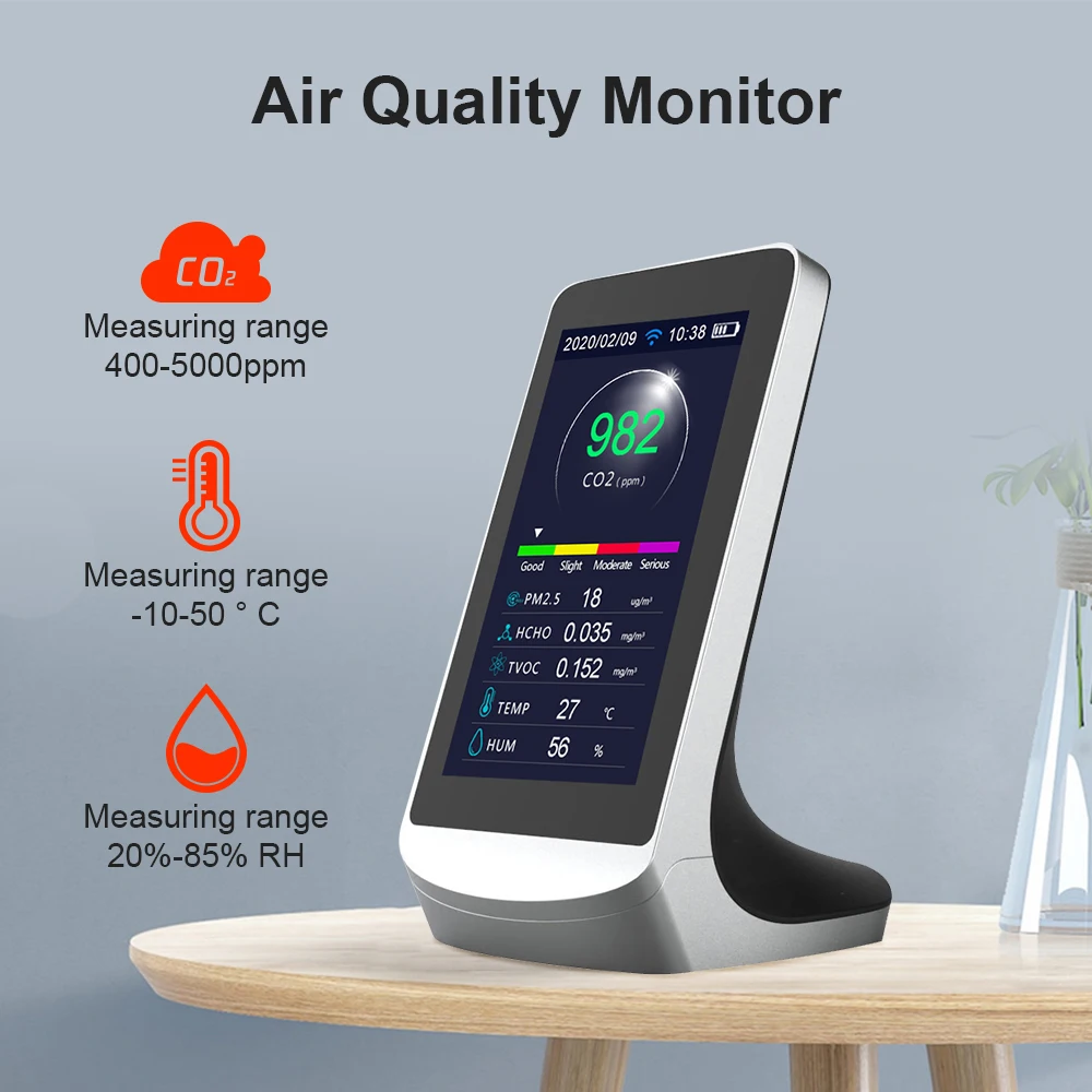 Latest Air Quality Detector DM72B-WIFI Real Time Monitor PM2.5 HCHO CO2 Accurate Meter Sensor Wifi Data Transmission To Tuya App gas detector meter