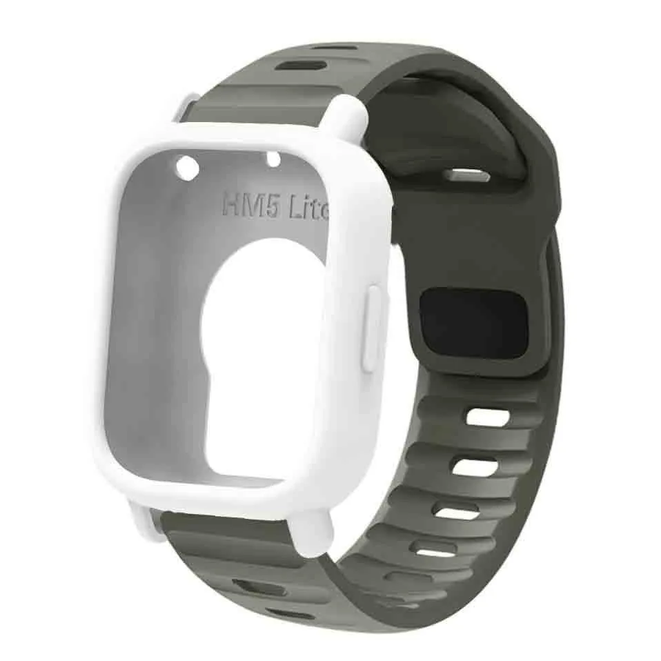 Silicone Strap & Bumper Cover for Smartwatch - Sporty Replacement Wristband Protector