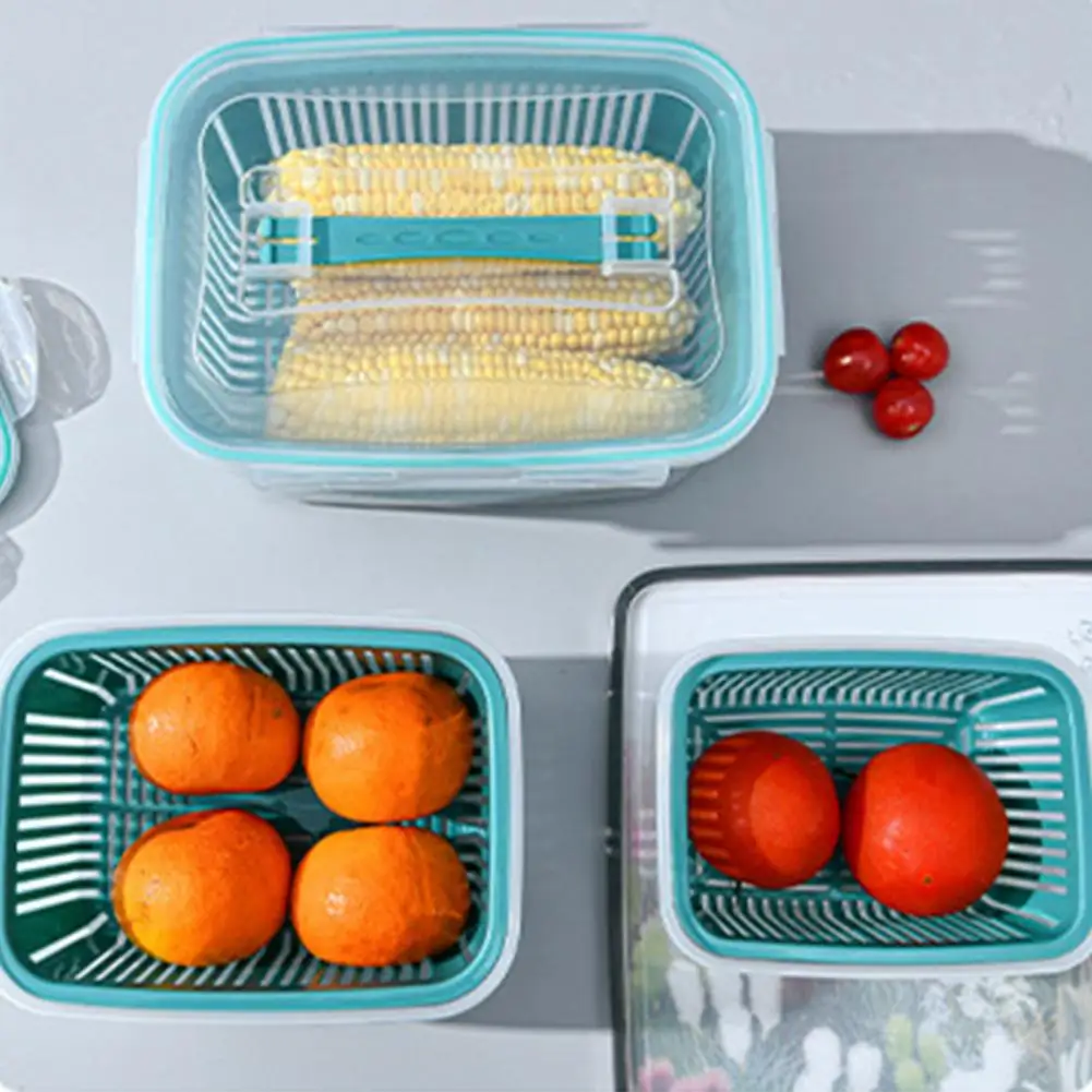 Fresh Vegetable/Fruit Storage Containers with Drain Basket 5