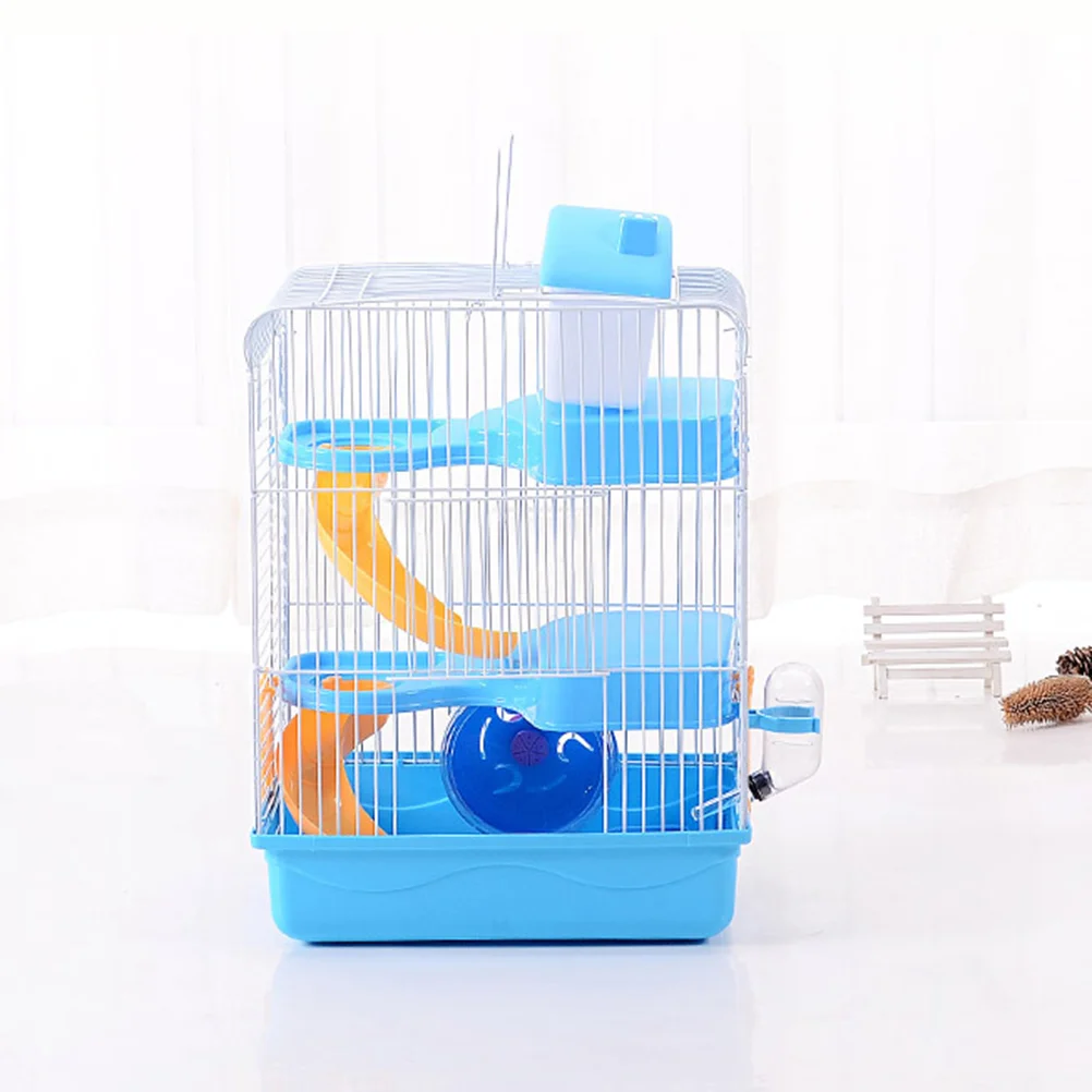 

Three Layers Hamster Cage Includes Water Bottle Exercise Wheel Dish Hamster Hide- Out Small House for Pets Chinchilla Hamster