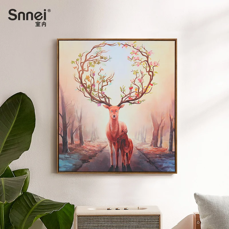 

Decorative painting at the entrance hallway, vertical plate hanging painting, spray painting, oil painting, mural painting