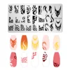 French Nail Art Stamping Plate Geometry Wave Line Drawing Templates Nail Art Stamping Plate smile Nail Charm Mold Stencil Tools 6