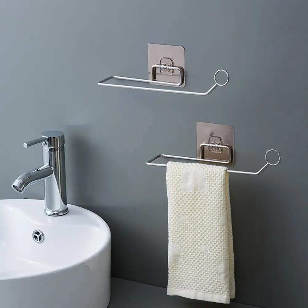 

Bathroom Organizer Without Punching 304 Stainless Steel Roll Paper Shelf Wall Mounted Storage Holder Towel Racks