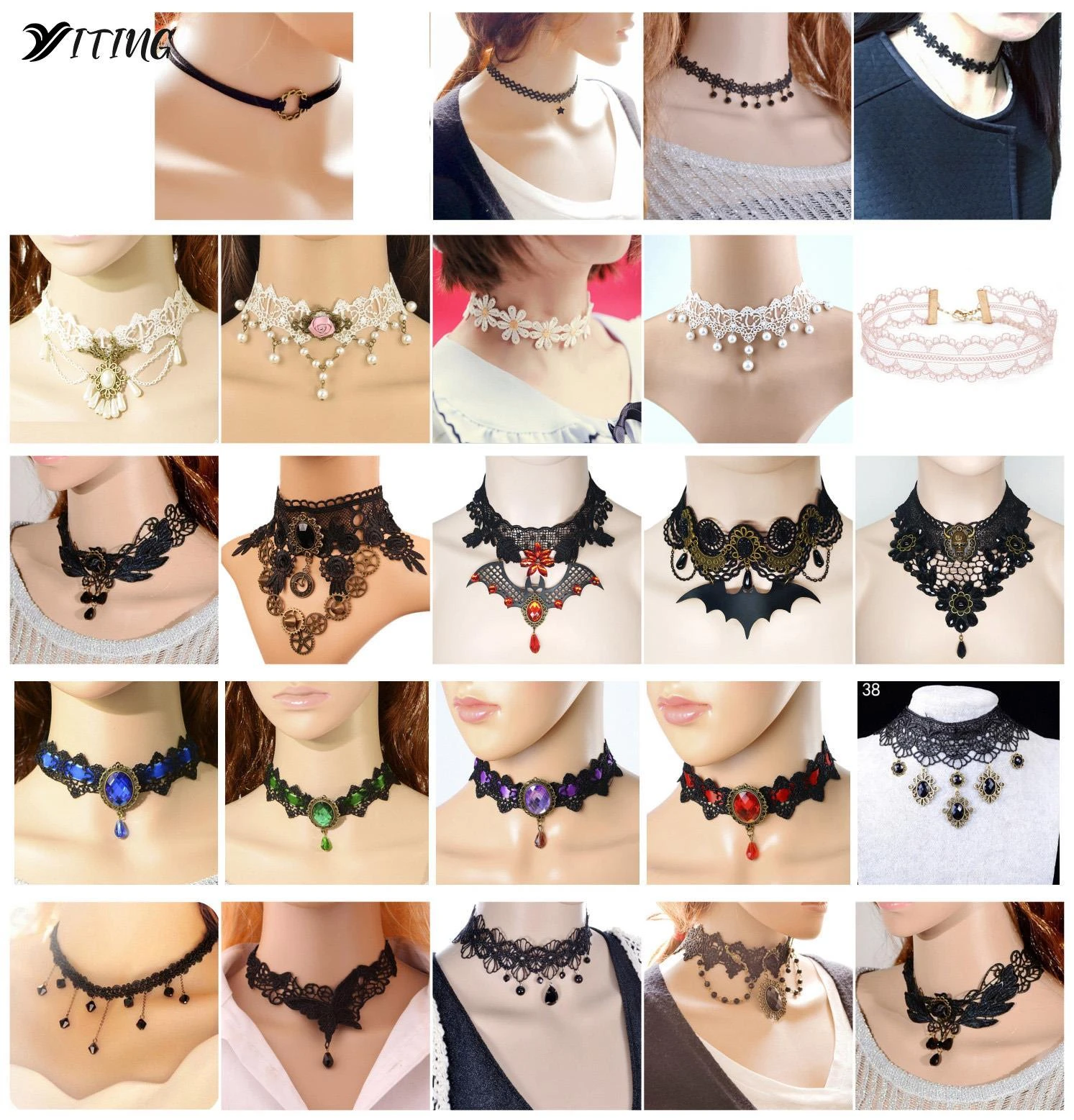 Collares de extensible gargantilla de tatuaje para mujer y Chica, collar Punk gótico Retro elástico, regalo de boda para mujer 1 unidad|Collares de energía| - AliExpress