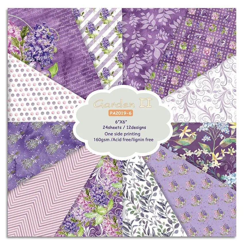 24Sheets/Set Vintage Flower Material Ppaper DIY Scrapbooking Journal Base Collage Photo Props Gift Wrapping Decoration Paper