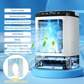 Multi-function Portable Cooling Fan Air Cooler Spray Conditioner 3 Wind Speeds 7 Color LED Small Silent Desk Air For Office 1