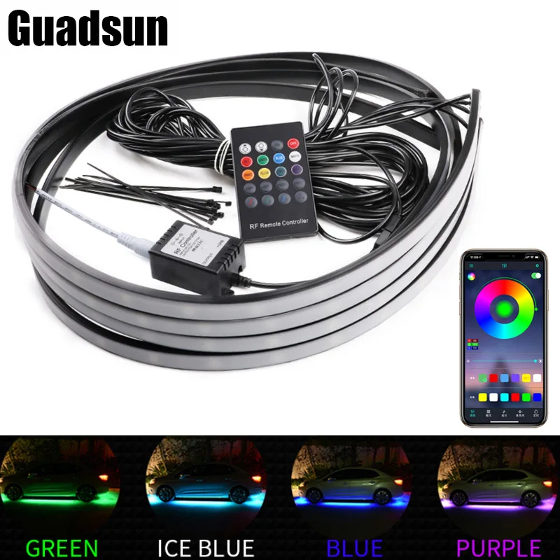 

Светодиодные RGB-ленты для подсветки автомобиля, 60 см, 90 см