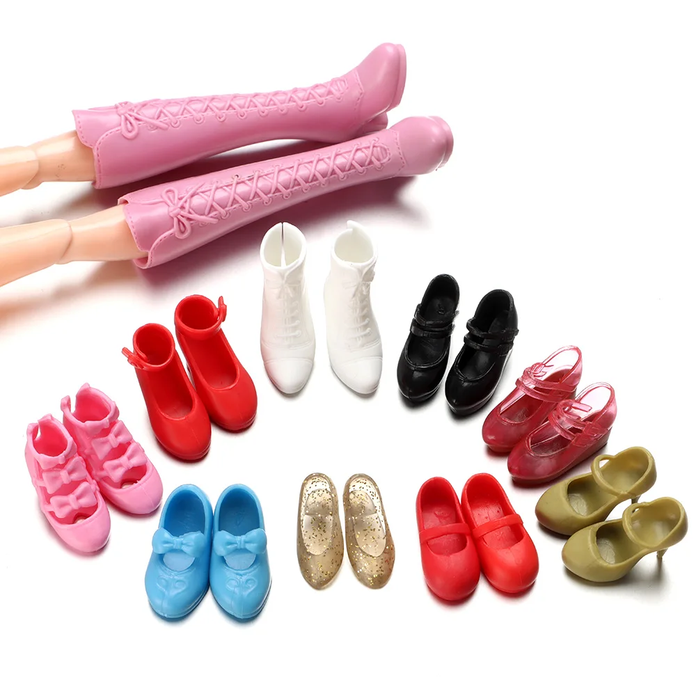 For Foot Length 2cm Fashion Doll Shoes Long Knees Boots High Heels Princess Sandals Casual Puppet Shoes Accessories Toys 4