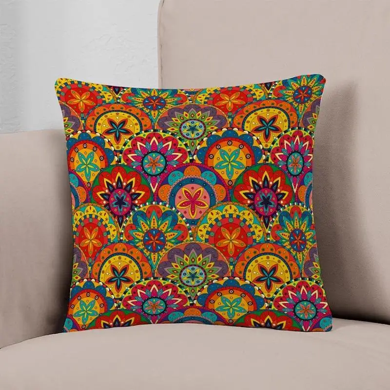 

Funky Retro Pattern Everyday Pillow Printed Case Fashion Car Hotel Bed Decor Cushion Not Included