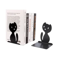2 Pcs New Style Cute Cat Book Ends Heavy Book Stand Shelf Book rack Iron Bookends Home Desk Stationery Stand Iron 1