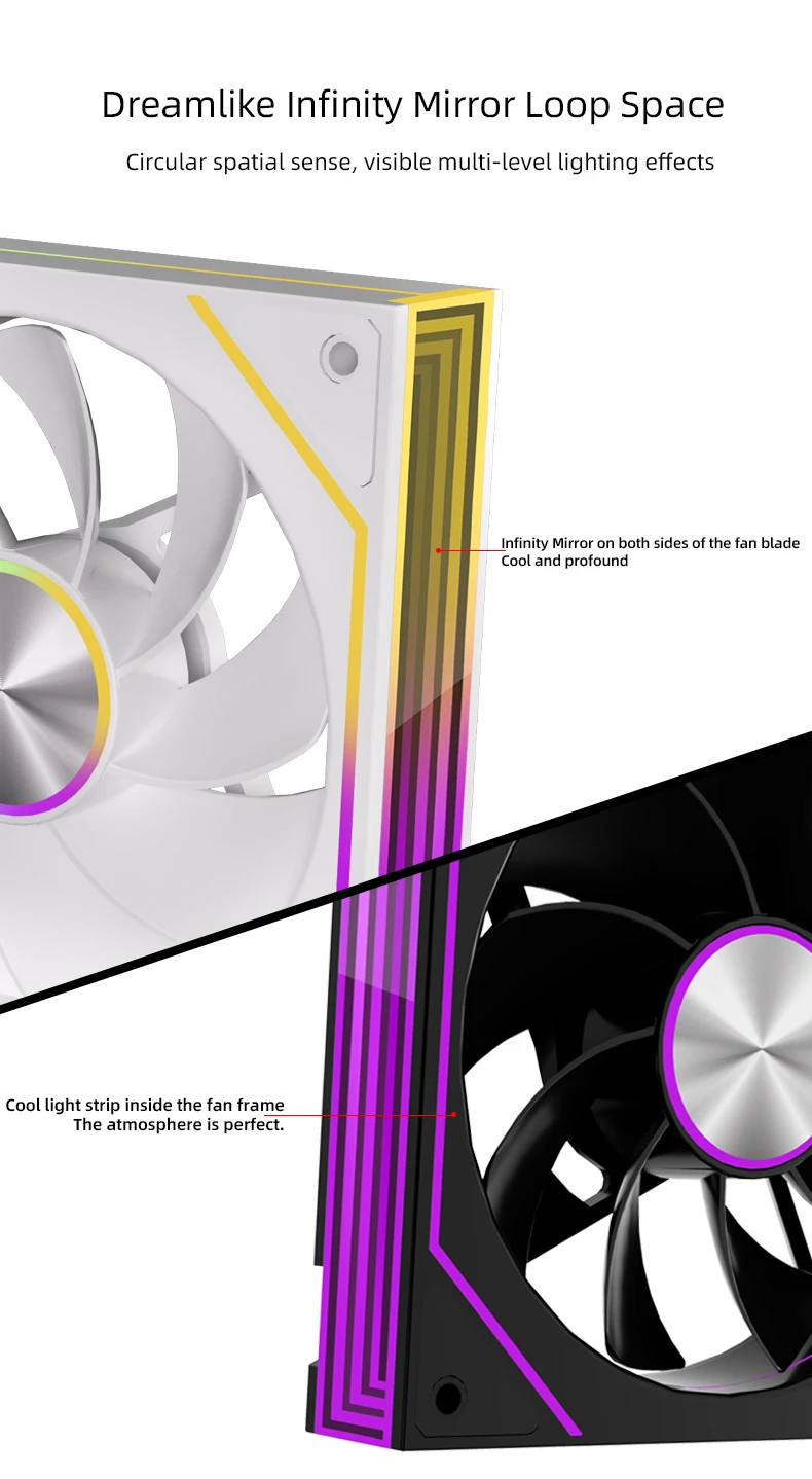 PRISM 8 PRO 120mm PC Computer Case Fan 5V 3Pin Sync Argb 12CM Quiet Cooling Fan